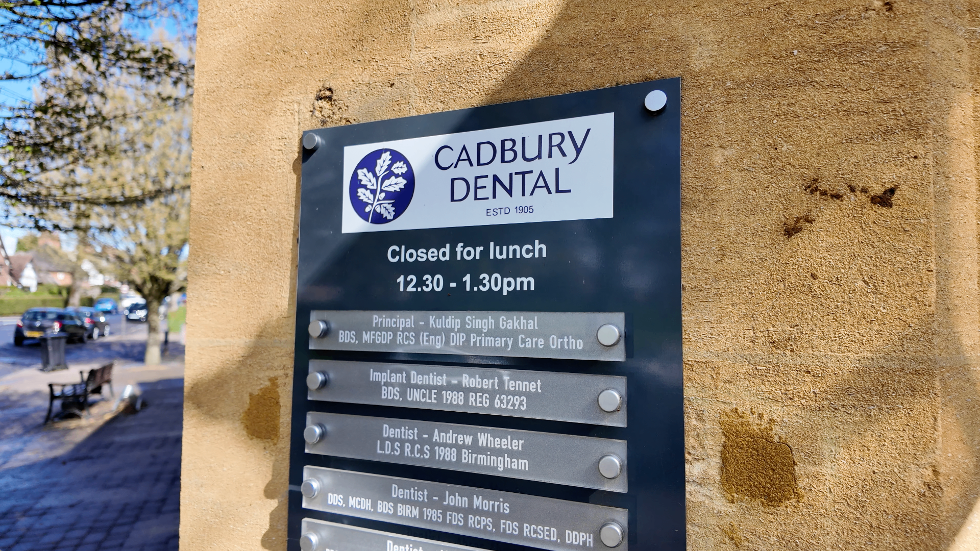 Cadbury Dental signage, established 1905